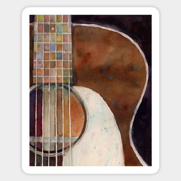 Accoustic  Guitar Sticker by dfrdesign